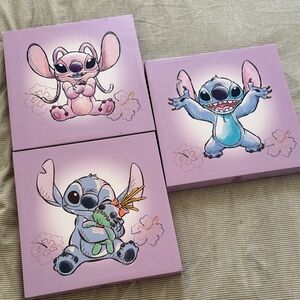 Disney Pink Stitch Canvas Art Set wall (3)